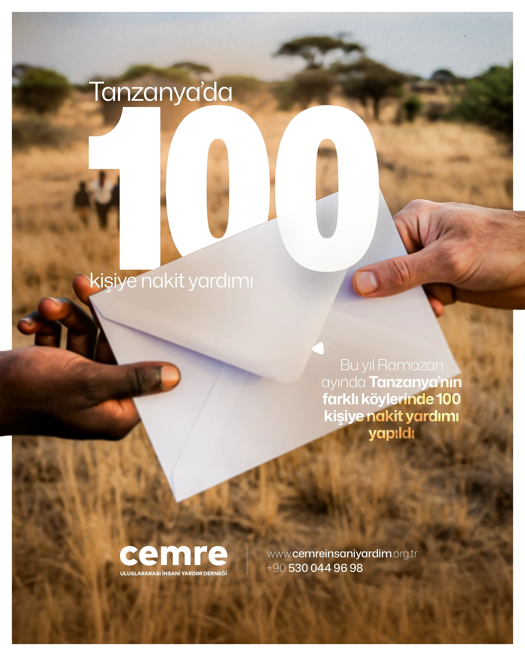 Ramazan ayında Tanzanya'nın farklı köylerinde 100 kişiye nakit yardımı yapıldı.