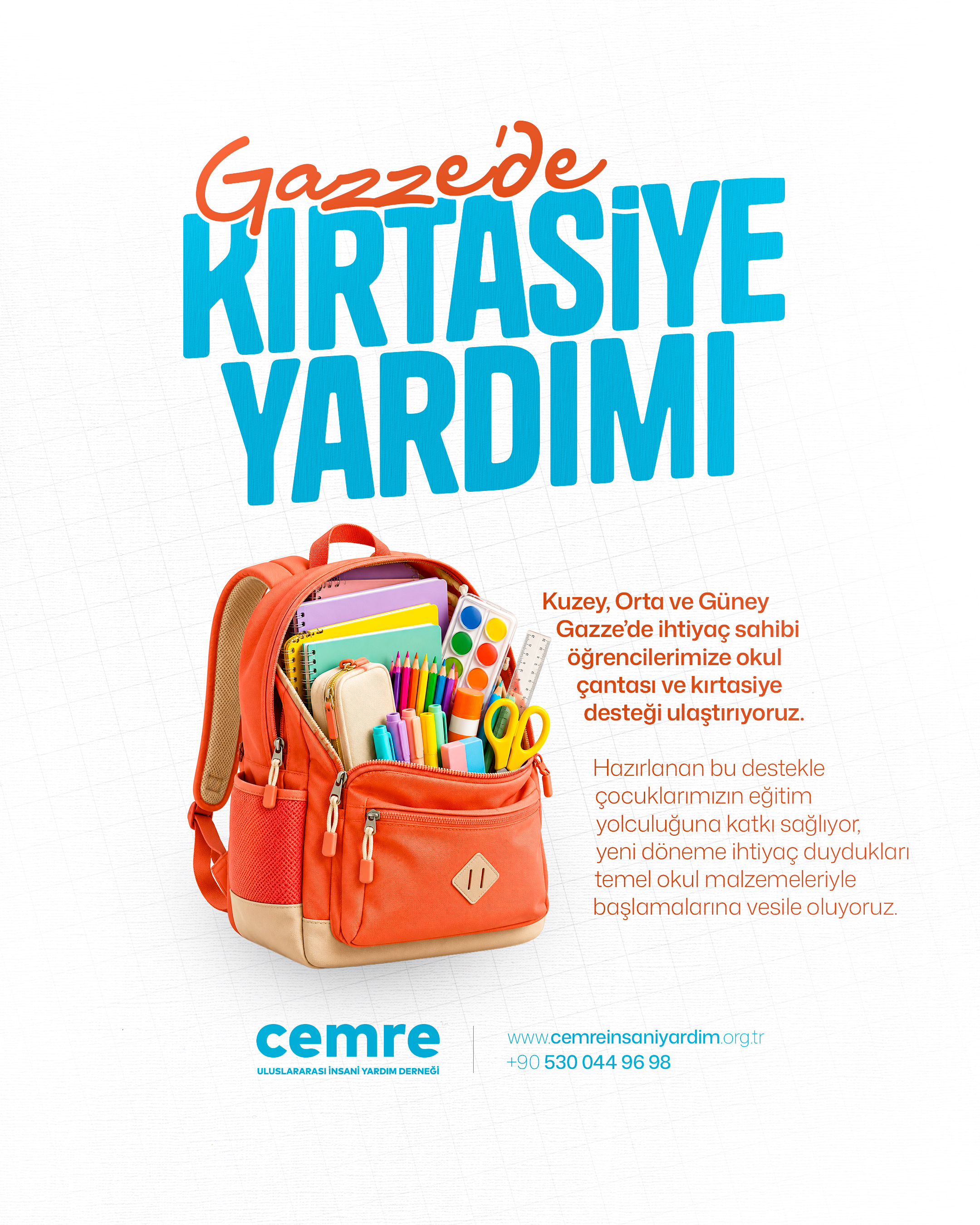 Gazze'de Kırtasiye Ve Okul Çantası Yardımı